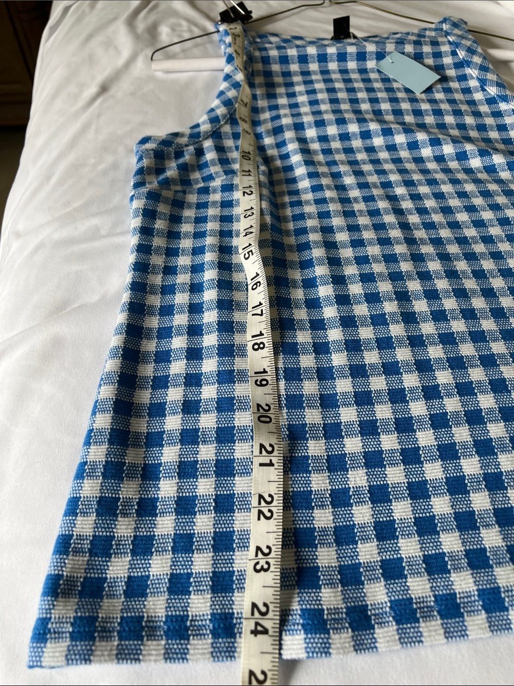 Ann Taylor Blue and White Gingham Sleeveless Tank - Picture 5 of 5